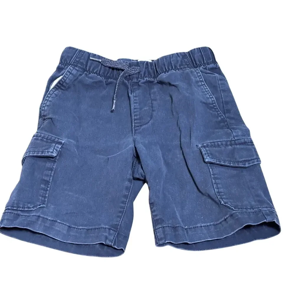 Gap Kids Weathered Blue Cotton Pull On Cargo Shorts Boys Small S